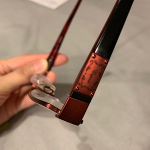 Red glass frame with case